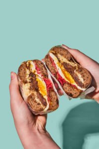 Close up of the Charsiuprise sandwich at 852 Bakery in Dubai.