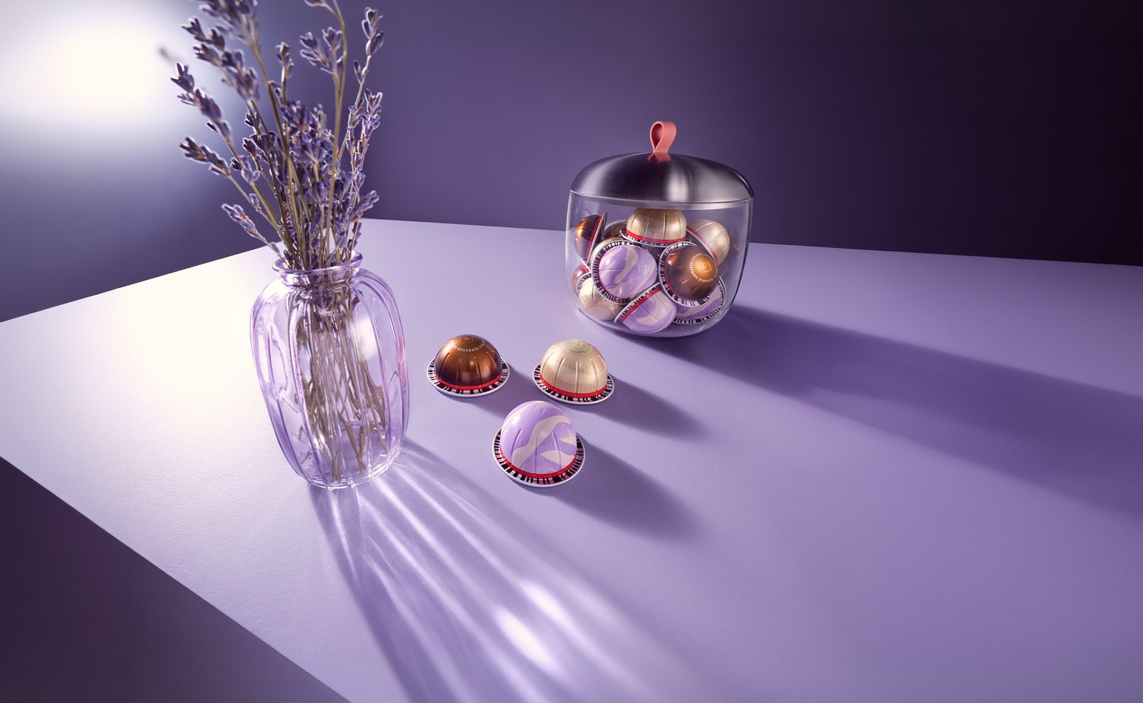 Spring Flavours collection pods for the new Nespresso decaf range at a Dubai boutique