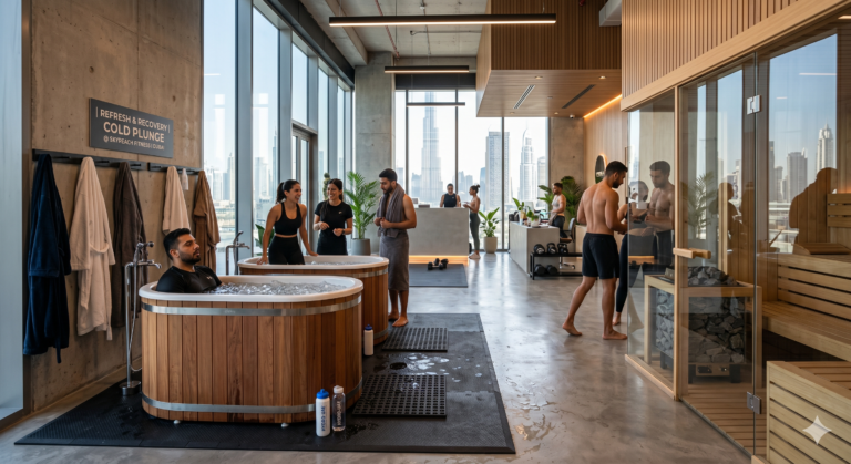 ice bath session contrast therapy Dubai cold plunge