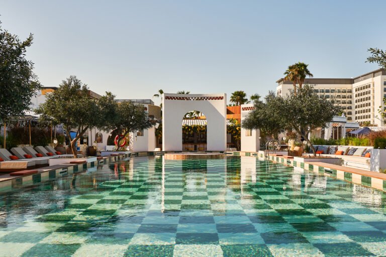 Luxury poolside setting at Sirene Beach Dubai at J1 Beach.