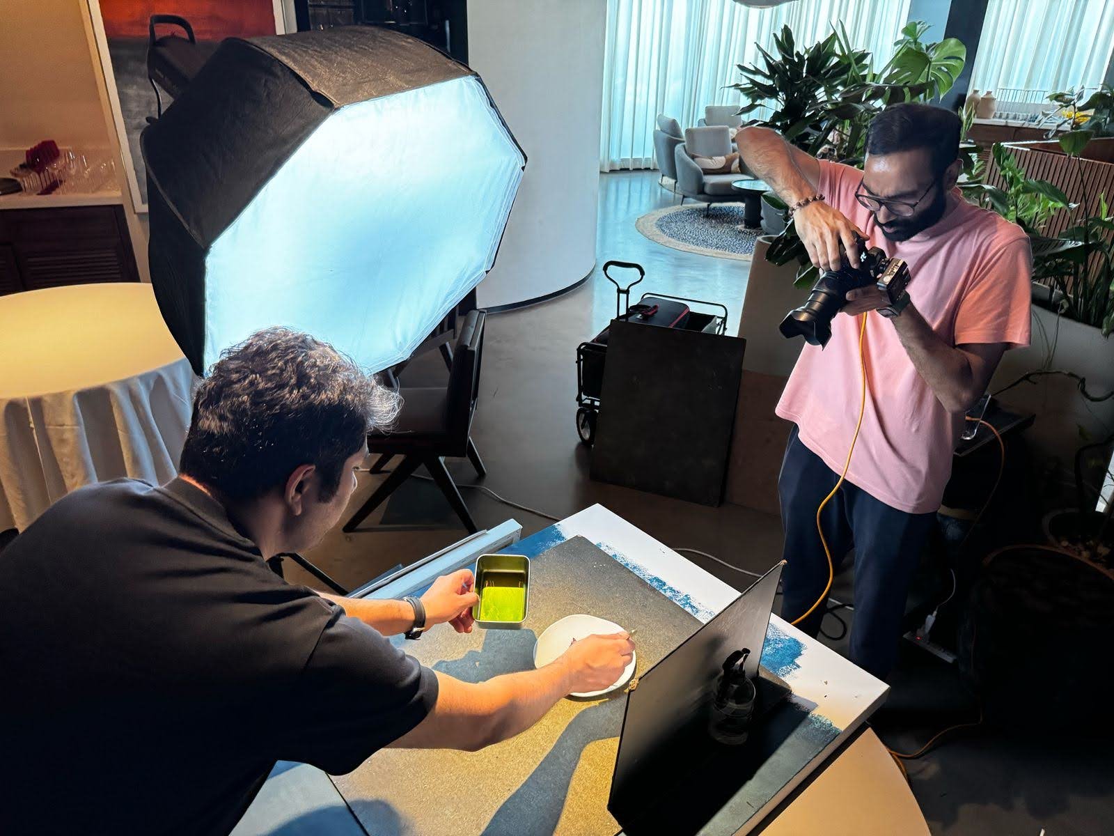 Chef Himanshu Saini preparing modern Indian cuisine at Trèsind Studio in Palm Jumeirah.