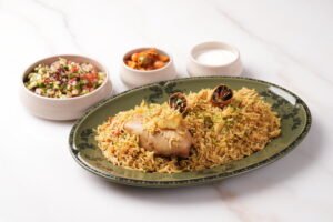 Signature Chicken Machboos from the Gerbou Dubai menu in Nad Al Sheba.
