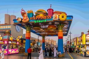 Family enjoying Global Village tickets for a multicultural cultural experience in Dubai.