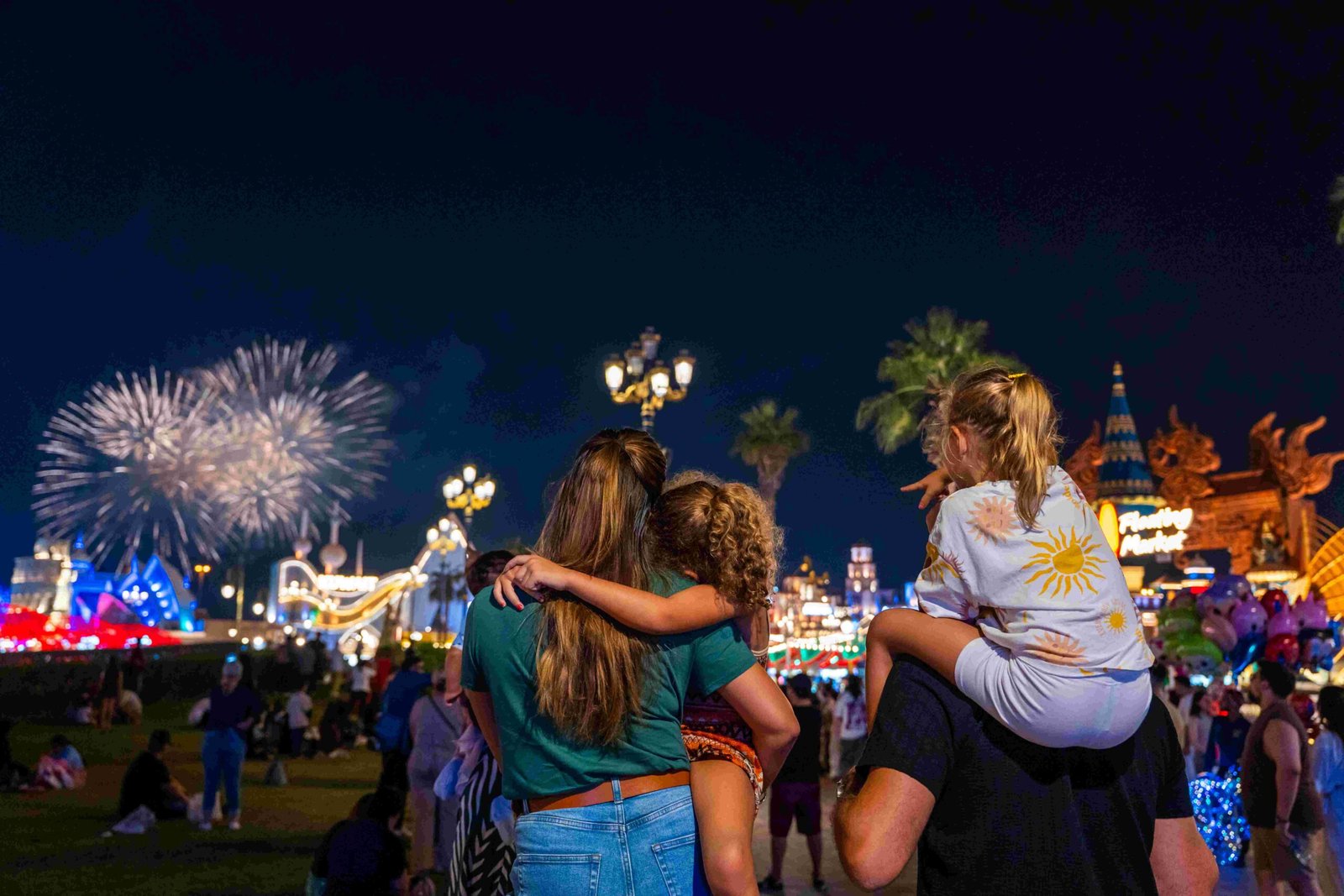 Family enjoying Global Village tickets for a multicultural cultural experience in Dubai.