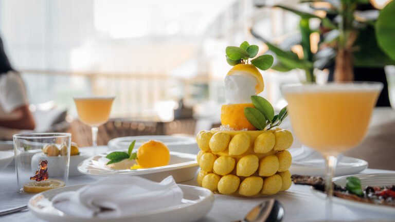 Luxury lunch settings highlighting the curated Amaya Dubai menu options inside the Downtown lifestyle hub.