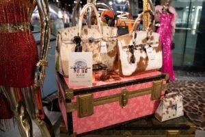 Premium display showcasing homegrown UAE brands inside a luxury concept store.
