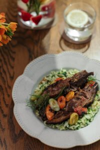Hearty steak and eggs from 21grams weekend specials at a Balkan bistro Dubai location.