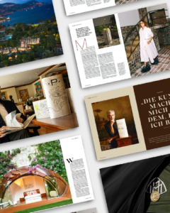 Premium print publications on display following the smart GG Magazine launch by Engel & Völkers.