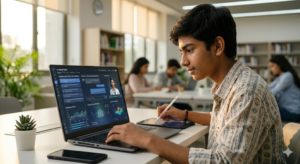 student learning with digital platform AI in UAE Abu Dhabi